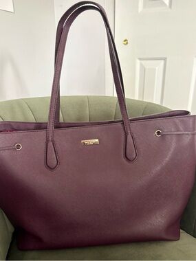 Kate Spade Laurel Way Ari Large Tote Purple Saffiano Leather